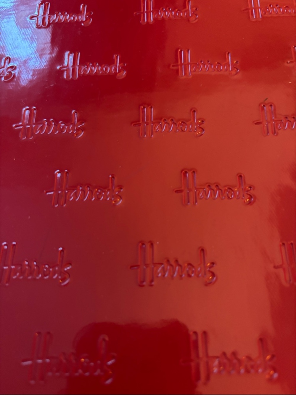 HARRODS OF LONDON RED PATENT LEATHER TOTE BAG 3COMPARTMENTS WITH MIDDLE ZIPPER - Picture 2 of 15